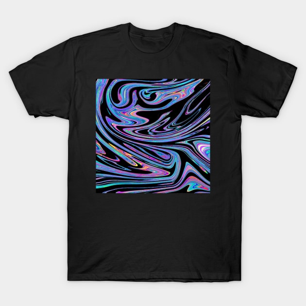 Swirls- Black Holo T-Shirt by designsbyjuliee